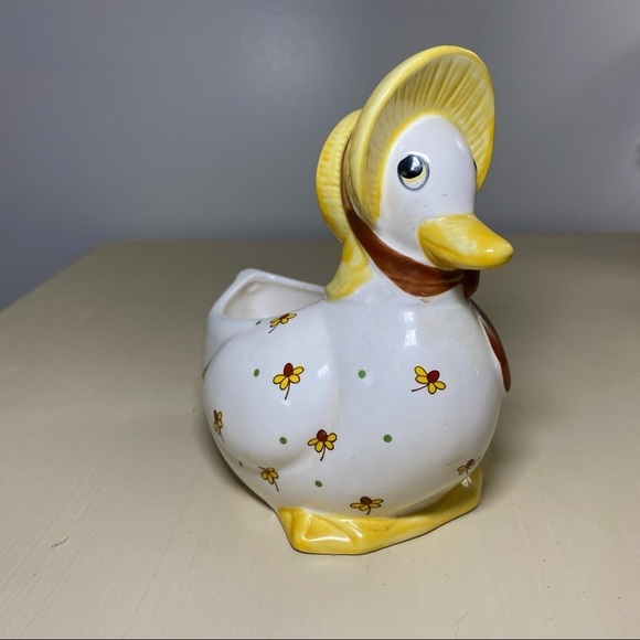 Vintage mother goose planter hat bow brown yellow - Picture 4 of 7